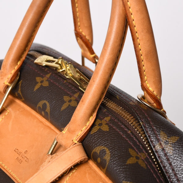 極美品 LOUIS VUITTON ルイヴィトン M47270 ドーヴィル ハンドバッグ モノグラム ブラウン PVC 中古 4a001620