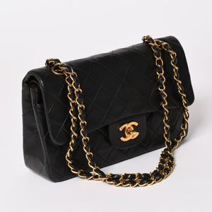 CHANEL シャネル マトラッセ23 Wフラップ Wチェーンショルダーバッグ A2500 3番台 ココマーク ラムスキン ブラック 美品 中古 4a001922