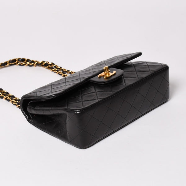 CHANEL シャネル マトラッセ23 Wフラップ Wチェーンショルダーバッグ A2500 3番台 ココマーク ラムスキン ブラック 美品 中古 4a001922
