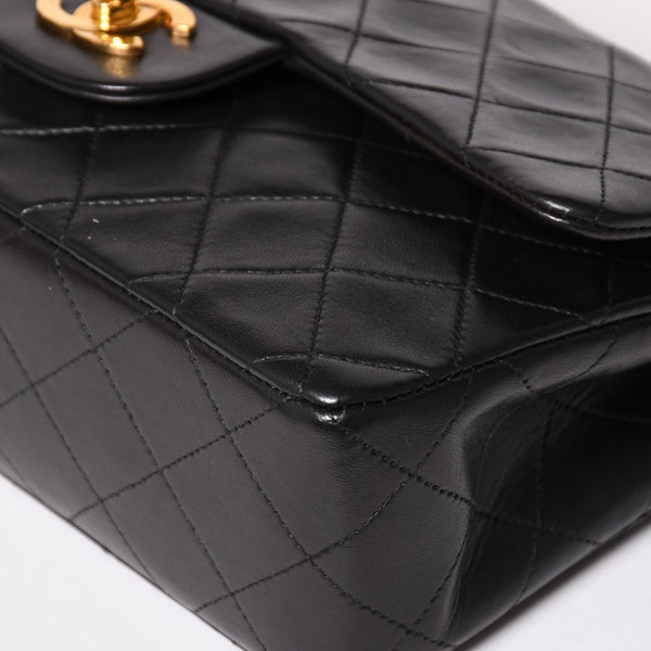 CHANEL シャネル マトラッセ23 Wフラップ Wチェーンショルダーバッグ A2500 3番台 ココマーク ラムスキン ブラック 美品 中古 4a001922