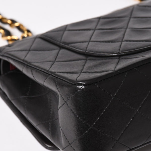 CHANEL シャネル マトラッセ23 Wフラップ Wチェーンショルダーバッグ A2500 3番台 ココマーク ラムスキン ブラック 美品 中古 4a001922