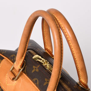 極美品 LOUIS VUITTON ルイヴィトン M47270 ドーヴィル ハンドバッグ モノグラム ブラウン PVC 中古 4a001620
