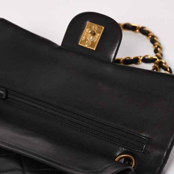 CHANEL シャネル マトラッセ23 Wフラップ Wチェーンショルダーバッグ A2500 3番台 ココマーク ラムスキン ブラック 美品 中古 4a001922