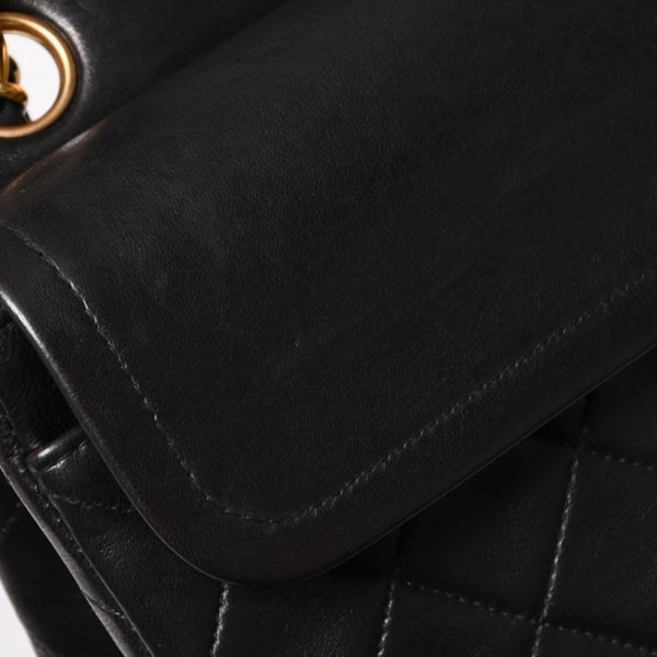 CHANEL シャネル マトラッセ23 Wフラップ Wチェーンショルダーバッグ A2500 3番台 ココマーク ラムスキン ブラック 美品 中古 4a001922