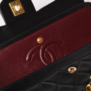 CHANEL シャネル マトラッセ23 Wフラップ Wチェーンショルダーバッグ A2500 3番台 ココマーク ラムスキン ブラック 美品 中古 4a001922
