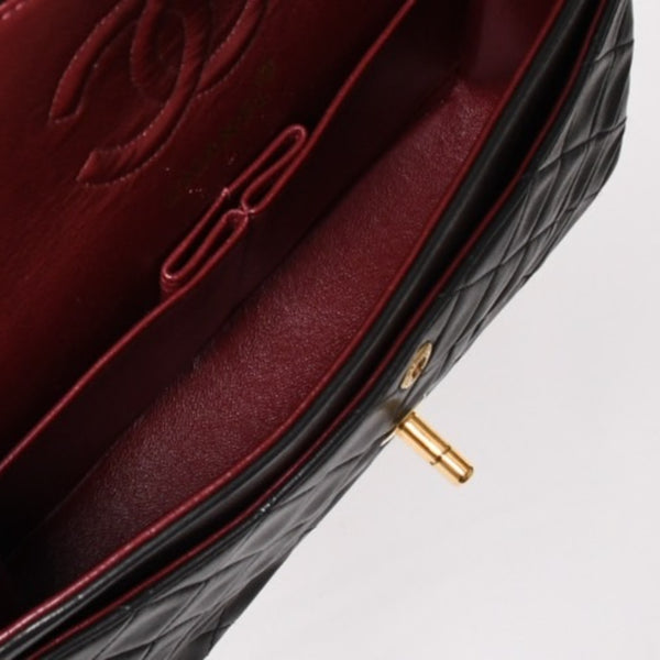 CHANEL シャネル マトラッセ23 Wフラップ Wチェーンショルダーバッグ A2500 3番台 ココマーク ラムスキン ブラック 美品 中古 4a001922