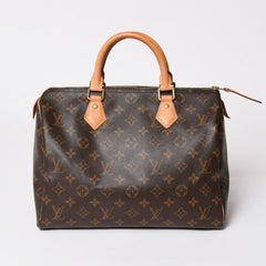 Very Good LOUIS VUITTON Speedy 30 Handbag New M41108 Monogram Brown Leather PVC Used 4a003176