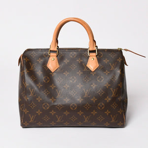 Very Good LOUIS VUITTON Speedy 30 Handbag New M41108 Monogram Brown Leather PVC Used 4a003176