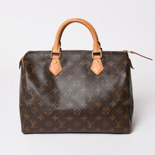 画像をギャラリービューアに読み込む, 極美品 LOUIS VUITTON ルイヴィトン スピーディ30 ハンドバッグ 新型 M41108 モノグラム ブラウン レザー PVC 中古 4a003176