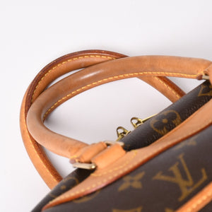 極美品 LOUIS VUITTON ルイヴィトン M47270 ドーヴィル ハンドバッグ モノグラム ブラウン PVC 中古 4a001620