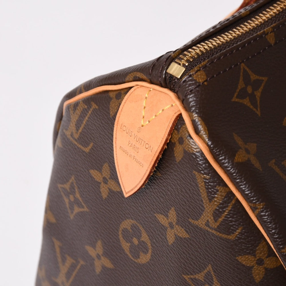 極美品 LOUIS VUITTON ルイヴィトン スピーディ30 ハンドバッグ 新型 M41108 モノグラム ブラウン レザー PVC 中古 4a003176