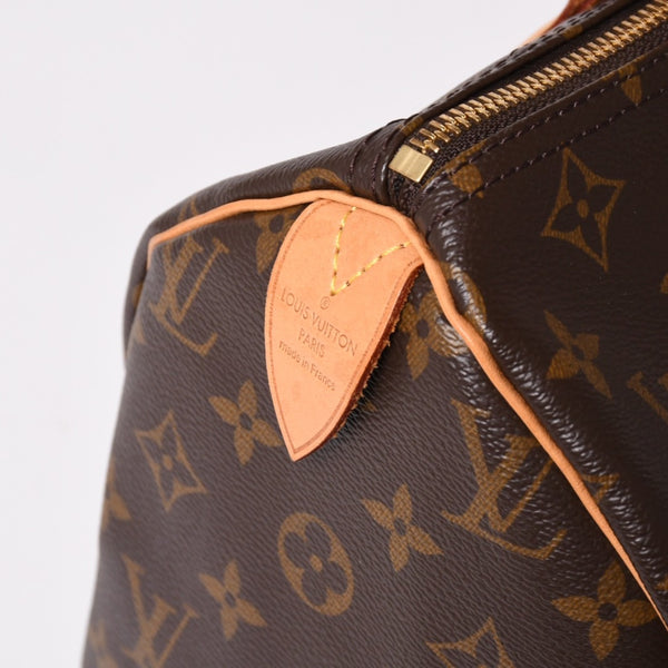 Very Good LOUIS VUITTON Speedy 30 Handbag New M41108 Monogram Brown Leather PVC Used 4a003176