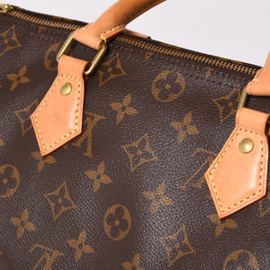 Very Good LOUIS VUITTON Speedy 30 Handbag New M41108 Monogram Brown Leather PVC Used 4a003176