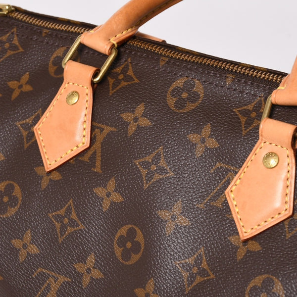 Very Good LOUIS VUITTON Speedy 30 Handbag New M41108 Monogram Brown Leather PVC Used 4a003176