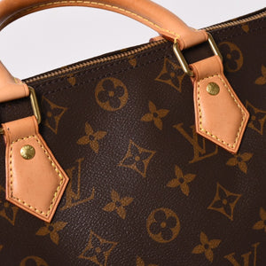 Very Good LOUIS VUITTON Speedy 30 Handbag New M41108 Monogram Brown Leather PVC Used 4a003176