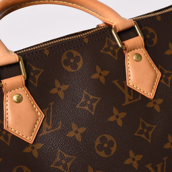 Very Good LOUIS VUITTON Speedy 30 Handbag New M41108 Monogram Brown Leather PVC Used 4a003176