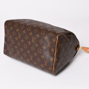 Very Good LOUIS VUITTON Speedy 30 Handbag New M41108 Monogram Brown Leather PVC Used 4a003176
