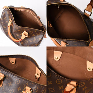 Very Good LOUIS VUITTON Speedy 30 Handbag New M41108 Monogram Brown Leather PVC Used 4a003176