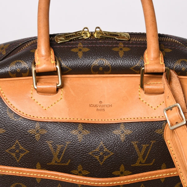 極美品 LOUIS VUITTON ルイヴィトン M47270 ドーヴィル ハンドバッグ モノグラム ブラウン PVC 中古 4a001620