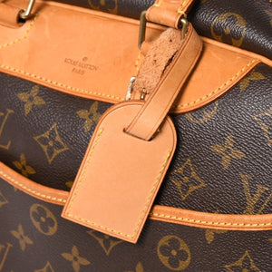 極美品 LOUIS VUITTON ルイヴィトン M47270 ドーヴィル ハンドバッグ モノグラム ブラウン PVC 中古 4a001620