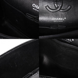 CHANEL Chanel Matelasse 25 W Flap W Chain Shoulder Bag No. 10 Coco Mark Tweed Leather Black Good Condition Used 4a001623