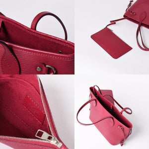 LOUIS VUITTON Neverfull PM Handbag M40959 Epi Leather Bordeaux Silver Hardware Good Condition Used 4a001596