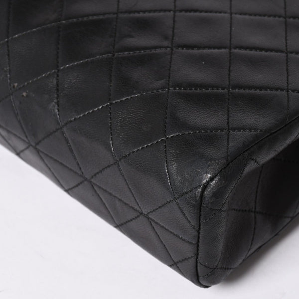 CHANEL Chain Tote Bag No. 1 Coco Mark Lambskin Quilted Black Gold Hardware Good Condition Used 4a001635