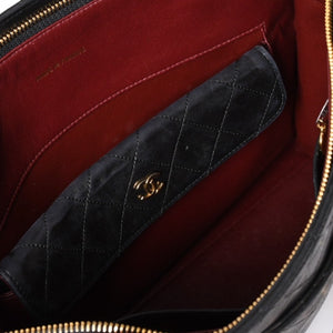 CHANEL Chain Tote Bag No. 1 Coco Mark Lambskin Quilted Black Gold Hardware Good Condition Used 4a001635