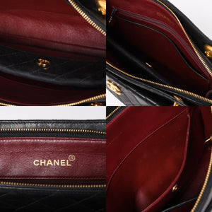 CHANEL Chain Tote Bag No. 1 Coco Mark Lambskin Quilted Black Gold Hardware Good Condition Used 4a001635
