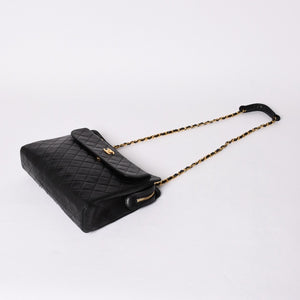 CHANEL Chain Tote Bag No. 1 Coco Mark Lambskin Quilted Black Gold Hardware Good Condition Used 4a001635