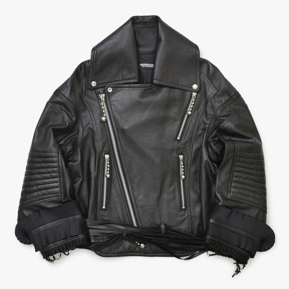 極美品 UNDERCOVER アンダーカバー JUN TAKAHASHI ジュンタカハシ レザージャケット ブラック UCV8201 中古 4a001637