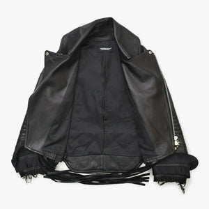 Very Good Condition UNDERCOVER JUN TAKAHASHI Leather Jacket Black UCV8201 Used 4a001637