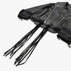 Very Good Condition UNDERCOVER JUN TAKAHASHI Leather Jacket Black UCV8201 Used 4a001637