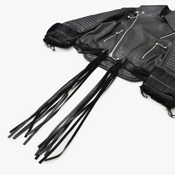 Very Good Condition UNDERCOVER JUN TAKAHASHI Leather Jacket Black UCV8201 Used 4a001637