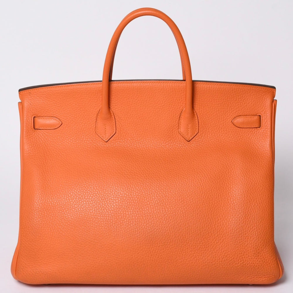 極美品 HERMES エルメス バーキン40 ハンドバッグ ◻︎R刻印 トゴ オレンジ シルバー金具 2014年 中古 4a001462