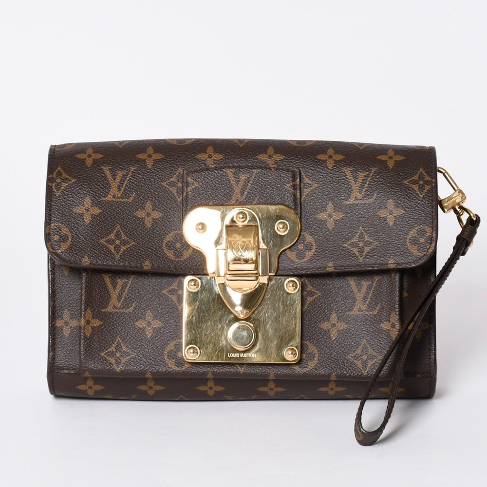 LOUIS VUITTON CLUTCH HISTORIQUE HISTORIQUE Wristlet Clutch Bag Monogram Brown Good Condition Used 4a001682