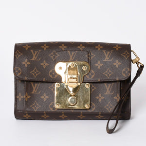 LOUIS VUITTON ルイヴィトン CLUTCH HISTORIQUE ヒストリーク リストレット クラッチバッグ モノグラム ブラウン 美品 中古 4a001682