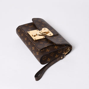 LOUIS VUITTON ルイヴィトン CLUTCH HISTORIQUE ヒストリーク リストレット クラッチバッグ モノグラム ブラウン 美品 中古 4a001682