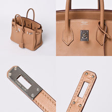 画像をギャラリービューアに読み込む, HERMES エルメス ハンドバッグ □L刻印 バーキン25 ヴォースイフト ナチュラル シルバー金具 美品 中古 4a001463