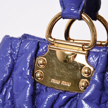 画像をギャラリービューアに読み込む, MIUMIU ミュウミュウ トートバッグ マテラッセ パテントレザー エナメル キルティング パープル ゴールド金具 美品 中古 4a001643