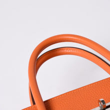 画像をギャラリービューアに読み込む, 極美品 HERMES エルメス バーキン40 ハンドバッグ ◻︎R刻印 トゴ オレンジ シルバー金具 2014年 中古 4a001462