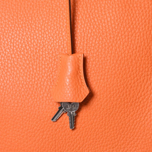 Mint condition HERMES Birkin 40 handbag ◻R stamp, Togo leather, orange, silver hardware, 2014, pre-owned, item number 4a001462