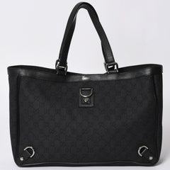 極美品 GUCCI グッチ アビー GG柄 ブラック GGキャンバス 293580 トートバッグ ショルダーバッグ 中古 4a001644