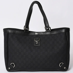 極美品 GUCCI グッチ アビー GG柄 ブラック GGキャンバス 293580 トートバッグ ショルダーバッグ 中古 4a001644