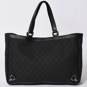 極美品 GUCCI グッチ アビー GG柄 ブラック GGキャンバス 293580 トートバッグ ショルダーバッグ 中古 4a001644