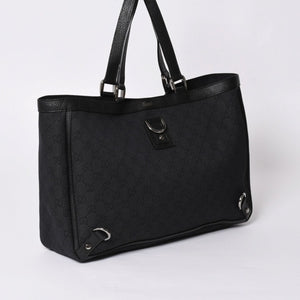 極美品 GUCCI グッチ アビー GG柄 ブラック GGキャンバス 293580 トートバッグ ショルダーバッグ 中古 4a001644