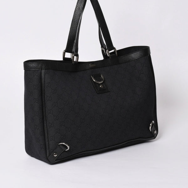 極美品 GUCCI グッチ アビー GG柄 ブラック GGキャンバス 293580 トートバッグ ショルダーバッグ 中古 4a001644