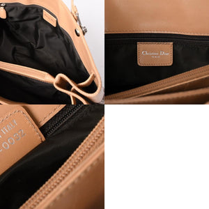 Very Good Condition Christian Dior Trotter Handbag Brown Canvas Leather Silver Hardware Used 4a001599