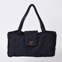 極美品 CHANEL シャネル ムートン シアリング ワンショルダーバッグ 5番台 ココマーク ヌバック アンティークゴールド金具 中古 4a001676