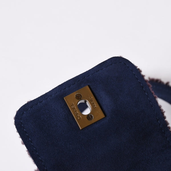 極美品 CHANEL シャネル ムートン シアリング ワンショルダーバッグ 5番台 ココマーク ヌバック アンティークゴールド金具 中古 4a001676